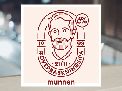 Överraskningsipa - beer label beer beer label craft beer illustration logo logotype mono line typography