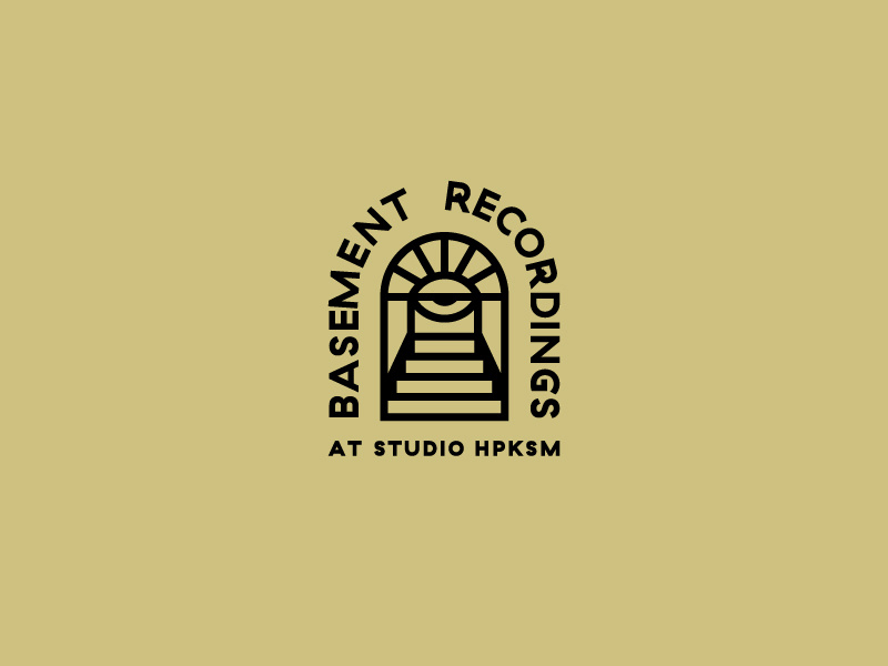 Basement Recordings 3 typography stairs psychedelic logotype logo illustration identity eye door design cellar basement badge logo badge design badge