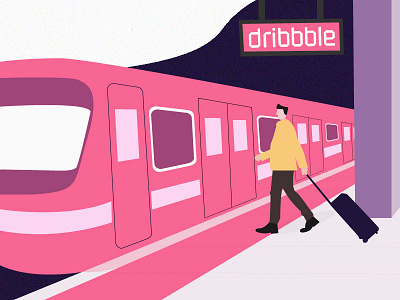 Hello Dribbble! car dribbble hello illustration motor