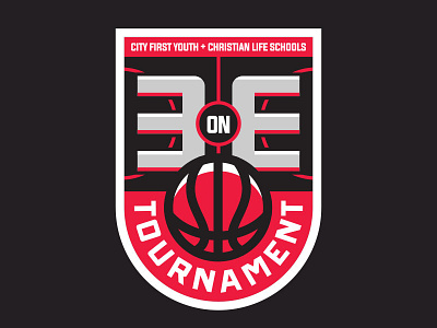 3 ON 3 Tournament badge basketball logo