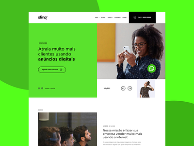 Sling.Digital design landingpage minimal ui web website