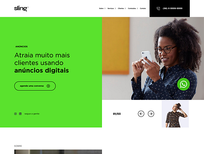 Sling.Digital design landingpage minimal ui web website