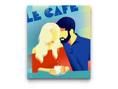 POSTER | Summertime art cafe deco girl illustration monaco poster retro riviera vector vintage