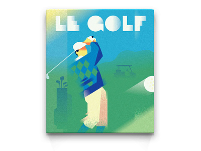 POSTER | Summertime art deco golf illustration man monaco poster retro riviera vector vintage