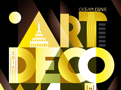 ArtDeco Poster art beach black deco event festival graphic illustration miami poster weekend
