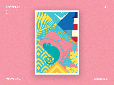 Postcard #1 | Miami Beach art beach deco florida miami postcard poster retro style summer time vintage