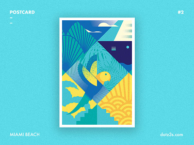 Postcard #2 | Miami Beach art beach deco florida miami postcard poster retro style summer time vintage