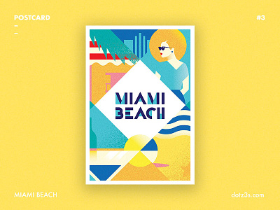 Postcard #3 | Miami Beach art beach deco florida miami postcard poster retro style summer time vintage