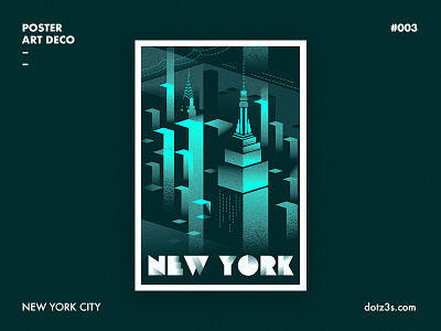 Poster Art Deco / New York 03 art black city deco graphic illustration new night poster york