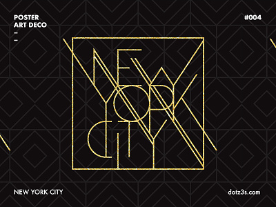 Poster Art Deco / New York 04 art black city deco graphic illustration new night poster york