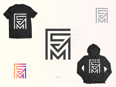 F&M Text logo design branding corporate identity design fm logo typography vector
