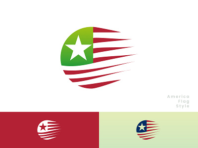 Flag style design of America animation art branding design icon illustration logo minimal ux vector