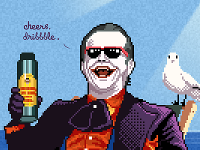 Cheers,dribbble batman joker pixel art