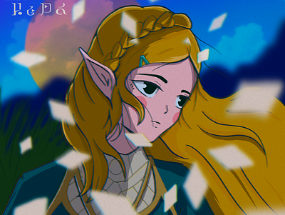 Princess Zelda 2d anime animeart character characterdesign diseño illustration illustrator ipadpro legend of zelda nerd procreate videogame zelda