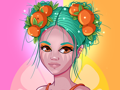 Oranges 2d character characterdesign color cute illustration ipadpro procreate