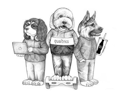 Qualtrics Dogs T-shirt Design dogs drawing illustration qualtrics tshirtdesign