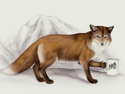 Fox Mural for Qualtrics Office coffee drawing fox illustration mural qualtrics
