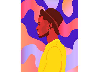 Psychadelic colorful illustration music portrait vector