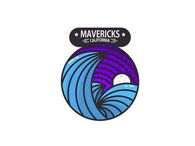 Waves badge california design graphic illustration logodesign waves