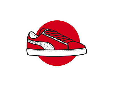Red design flat illustration sneakers
