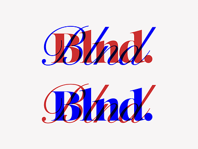 Blnd. Logo Exploration blue branding lettering logo monogram overlay red screenprint script stamp stamped