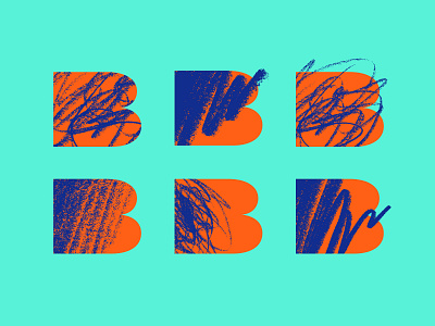 Killer Bz b b logo blue branding branding and identity charcoal green hand drawn logo identity design illustration monogram orange pencil scribble texture
