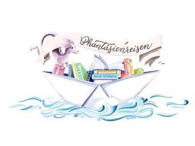 Phantasienreisen - Lettering & Banner Illustration bannerdesign blog blogbanner bloglogo digital digital illustration digital watercolor fuchur handlettering illustration lettering