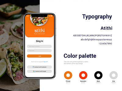 Atithi Foodz Restaurant typography ui ux