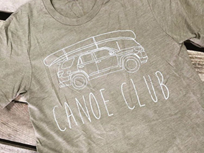 Canoe Club rough screen print sketch tshirt