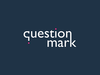 Brand | Logo design | Questionmark 🤔 brand identity colour palette gill sans identity logo logotype minimalist logo modern navy blue pink question mark symbol type typography