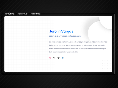 Personal website 'about me' page (looking for illustrator) animation black blog blue branding card clean cv design gradient personal portfolio shadow transition ui ux website white whitespace work