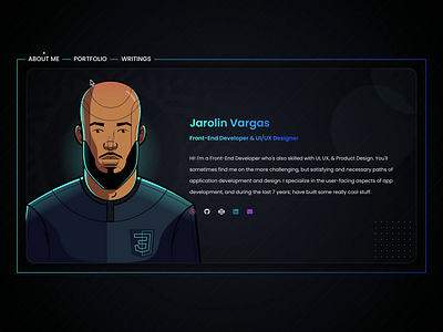 Jarolin Vargas - Portfolio Website animation app black blue cv dark design gradient green orange personal portfolio text gradient ui ux website