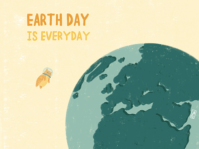 Earth Day is everyday! cat cats color cute design earth earth day earthday ecology illustration procreate space texture vector zero waste