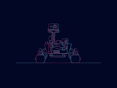 Mars Rover adobe illustrator color curiosity flat gradient graphic icon illustration mars planets space vector