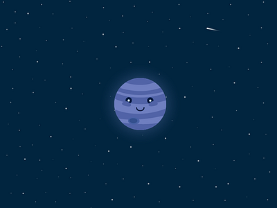 Neptune adobe illustrator cute flat galaxy icon illustration logo neptune planets space stars vector