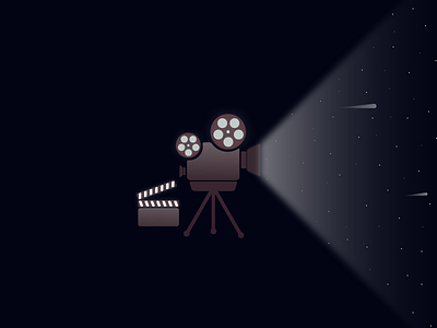 Movie adobe illustrator camera flat galaxy graphic icon illustration logo movie space vector