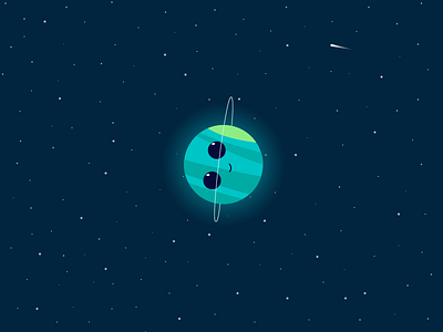 Uranus adobe illustrator comet cute flat galaxy illustration logo planets space stars uranus vector