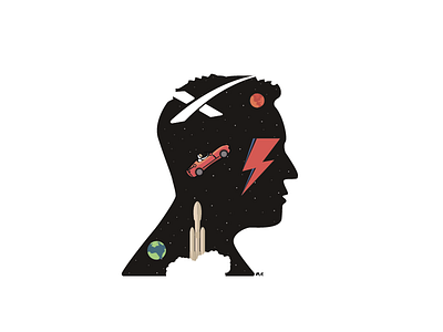 Elon Musk/Logo david bowie elon musk falcon heavy illustration logo mars roadster rocket space spacex tesla vector