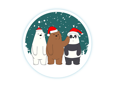 We Bare Bears - Christmas theme :) bare bears bear cartoon cartoon design cartoon network christmas gradient holidays logo new year