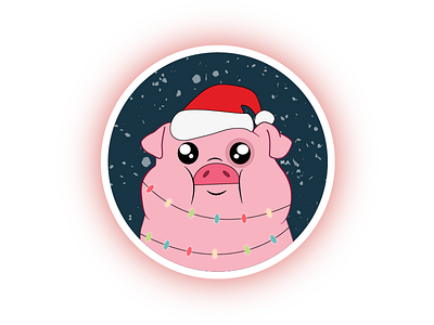 Waddles in New Year with you! adobe illustrator christmas design gradient graphic gravity falls illustration logo new year vector waddles