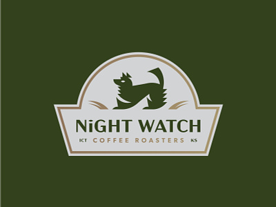Night Watch badge coffee design illustration wolf