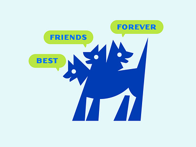 BFFs design dogs friends illustration mythology vector