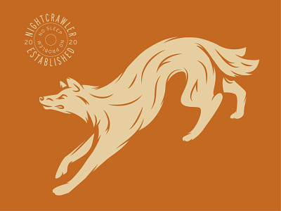 Nightcrawler badge coyote illustration tan wolf