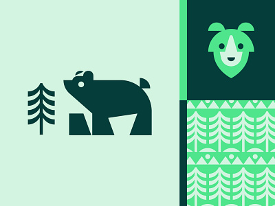 Bear With Me... animal bear design green illustration vector