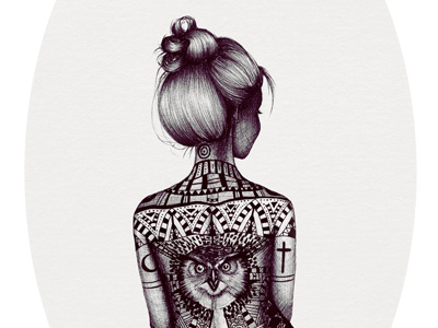 Girl Back1 back girl hair portrait religion tattoo