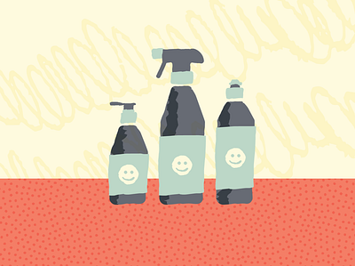 Happy cleaners clean cleaning covid19 happy illustration kitchen retro simple soap texture