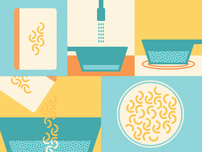 Mac & Cheese cheese food illustration kitchen mac and cheese pasta retro simple water