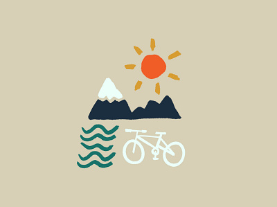 Get outside adventure bike illustration mountain bike mtb bike outdoors simple summer
