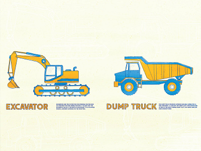 Construction site construction dirt illustration outdoors rocks simple summer tools trucks