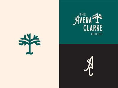 Avera Clarke House art deco bed and breakfast branding illustration logo logo design retro